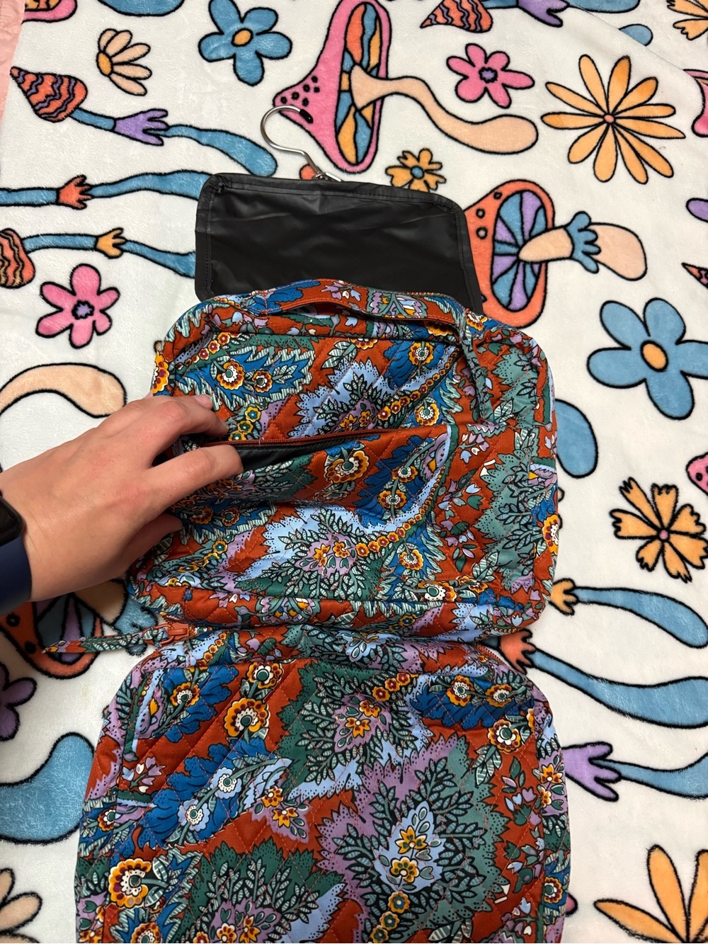 Vera Bradley Floral Paisley Cosmetic Bag in Rust, Green, Blue, Purple - Picture 3 of 3